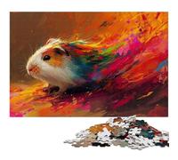 Puzzle 1000 pièces représentant Un Cochon hollandais Peint à l'huile Jeu éducatif pour Adultes défi Cadeaux du Père Noël Secret (Taille 38 x 26 cm)