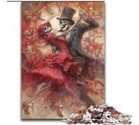 Puzzle 1000 pièces représentant Un Couple de squelettes mexicains fantastiques, idéal pour Les Adolescents à partir de 14 Ans Idées Cadeaux pour la décoration intérieure (50x75cm)