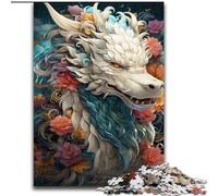 Puzzle 1000 pièces représentant Un Dragon coloré pour Adolescents, idéal pour Les Vacances à la Maison, Anti-Stress, avec Affiche et fiche de Questions-réponses Assorties (26x38cm)