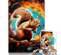 Puzzle 1000 pièces représentant Un écureuil Mignon pour Adolescents et Adultes, Anti-Stress, Difficile et Stimulant, pour l'amour Entre Couples, 38x26cm