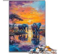 Puzzle 1000 pièces représentant Un éléphant Africain pour Adultes et Adolescents, Jouet éducatif Amusant, Jeux familiaux, décoration d'intérieur Unique (26x38cm)