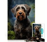 Puzzle 1000 pièces représentant Un Griffon d'arrêt à Poil Dur pour Adultes Un Cadeau Unique pour se détendre,s'entraîner et Jouer Emboîtement Parfait,Aucune pièce ne se détache (50x75cm)
