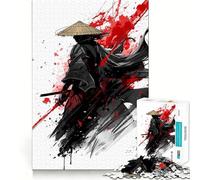 Puzzle 1000 pièces représentant Un Guerrier samouraï avec des éclaboussures de Sang, idéal pour Les Adolescents, Un Jeu d'entraînement cérébral Relaxant et Un Cadeau de Saison (38x52cm)