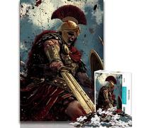 Puzzle 1000 pièces représentant Un Guerrier Spartiate, Jeu éducatif, Jouet de défi, décoration Murale, Cadeaux Uniques pour Anniversaire et Noël (38x26cm)