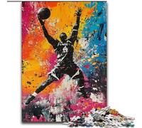 Puzzle 1000 pièces représentant Un Joueur de Basket-Ball, Peinture à l'huile, pour Adultes et Adolescents Jouet éducatif Anti-Stress, idéal comme Cadeau pour Toute la Famille 50x75cm