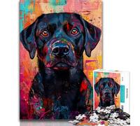 Puzzle 1000 pièces représentant Un Labrador Retriever, Peinture à l'huile, pour Adolescents, Assemblage de Motifs, activités Amusantes à la Maison, Cadeau d'anniversaire, Cadeau de Voyage (50x75cm)