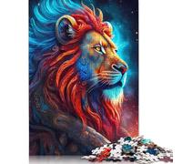 Puzzle 1000 pièces représentant Un Lion Mystique en Gros Plan pour Adultes, Cadeau d'halloween, Jeu éducatif, défi, 1000 pièces (75 x 50 cm)