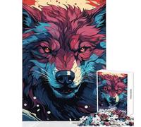 Puzzle 1000 pièces représentant Un Loup majestueux Jeu éducatif et Relaxant avec Poster et fiche de Questions Assortis Dimensions 38x26cm