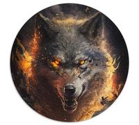Puzzle 1000 pièces représentant Un Loup, Rond, idéal pour des activités Amusantes à la Maison, Un Cadeau d'anniversaire ou de Voyage (67,5 x 67,5 cm).