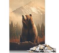 Puzzle 1000 pièces représentant Un Ours grizzli, idéal pour Les Adultes, Jeu éducatif, décoration familiale, 38 x 26 cm