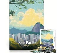 Puzzle 1000 pièces représentant Un Paysage Urbain de Sao Paulo, Brésil, pour Adultes Un Cadeau mémorable et Stimulant pour la mémoire et Les Loisirs (38x52cm)