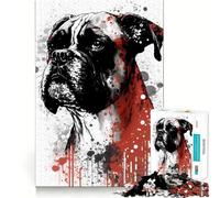 Puzzle 1000 pièces représentant Un Portrait de Boxer,Finitions parfaites,Jouet d'entraînement cérébral,Jeu Relaxant,Cadeau de décoration d'anniversaire (38x52cm)