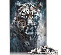 Puzzle 1000 pièces représentant Un Portrait de léopard, idéal pour Les Adolescents, idéal pour l'éducation à la Maison ou pour Les Adultes (38 x 26 cm).