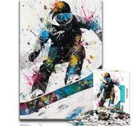 Puzzle 1000 pièces représentant Un Skieur, idéal pour Les Adultes, idéal pour exercer Son Cerveau, développer sa Patience et sa créativité, 38x26cm