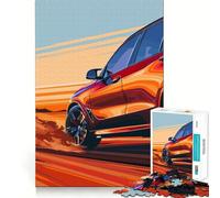 Puzzle 1000 pièces représentant Un SUV BMW Rouge lancé Toute Vitesse, idéal pour Adultes Un Casse-tête Relaxant et apaisant, Parfait pour Un Moment de détente Cadeau Original (38x52cm)