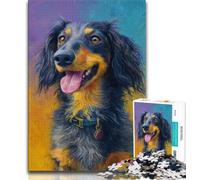 Puzzle 1000 pièces représentant Un Teckel, Peinture à l'huile, pour Adultes et Adolescents, Anti-Stress, Difficile, décoration d'intérieur et Cadeaux Uniques (75x50cm)