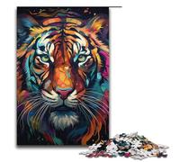 Puzzle 1000 pièces représentant Un Tigre majestueux idéal pour Les Couples et Les Adolescents de 14 Ans et Plus (38 x 26 cm).