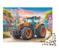 Puzzle 1000 pièces représentant Un Tracteur dans Un Village,Style Ferme Rurale.recyclé.Idéal se détendre et créer Une Ambiance apaisante. d'anniversaire Adultes,passionnés et débutants: 70 x 50 cm.