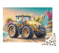Puzzle 1000 pièces représentant Un Tracteur sur Un Chemin Terre.en Carton qualité supérieure,sans poussière,champêtre.Adultes.38 x 26 cm. 1000 pièces. Amusant et encadrable.Moments détente en Groupe.