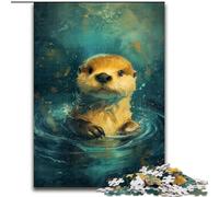 Puzzle 1000 pièces représentant Une Adorable Petite Loutre Jaune, idéal pour Les Adolescents de 14 Ans et Plus (50x75cm) pour soulager Le Stress et décorer la Maison