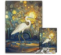 Puzzle 1000 pièces représentant Une Aigrette Art de Klimt pour Adultes pour Adolescents et Famille Jeu de réflexion à Faire soimême Cadeau 1000 pièces (75x50cm)