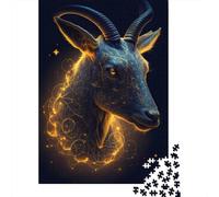 Puzzle 1000 pièces représentant Une Belle chèvre pour Adolescents Adultes. Puzzle pour s'amuser en Famille et Passer Une soirée Jeux. 1000 pièces (38 x 26 cm).