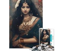 Puzzle 1000 pièces représentant Une Belle Femme Indienne Jeu Relaxant et addictif pour cultiver la Patience pour Un Anniversaire (Dimensions 38x52cm)