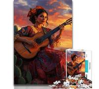 Puzzle 1000 pièces représentant Une Belle Femme Mexicaine pour Adultes, Anti-Stress, défi Difficile à Offrir en Cadeau à Toute la Famille (50x75cm)