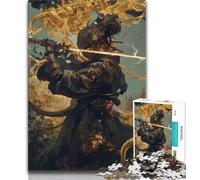 Puzzle 1000 pièces représentant Une guerrière Ninja Japonaise pour Adultes et Adolescents, idéal pour Tuer Le Temps en Vacances avec des pièces de Formes aléatoires entièrement emboîtables (38x26cm)
