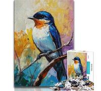 Puzzle 1000 pièces représentant Une Hirondelle Peinture à l'huile pour Adultes Jeu Familial Anti-Stress défi Difficile Superbes Cadeaux et Jouets (26x38cm)
