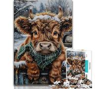 Puzzle 1000 pièces représentant Une Jolie Vache des Highlands pour Adolescents, Jouet éducatif et décompressant, idéal comme Cadeau (38x26cm)