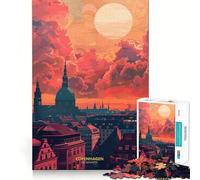 Puzzle 1000 pièces représentant Une Magnifique scène de Copenhague,Jeu de logique à Assemblage précis,idéal pour Passer Un Moment agréable et Amusant,Cadeau de Noël (38x26cm)