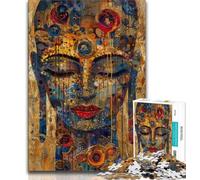 Puzzle 1000 pièces représentant Une Peinture à l'huile de Bouddha, idéal pour Les Adolescents, idéal pour soulager Le Stress et renforcer l'amour Entre Les Couples (75x50cm)
