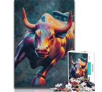 Puzzle 1000 pièces représentant Une Peinture à l'huile de Taureau, idéal pour Les Adolescents Stimule Le Cerveau Jouets addictifs pour cultiver la Patience Convient aux Couples (38x26cm)