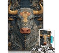 Puzzle 1000 pièces représentant Une Peinture à l'huile de Taureau pour Adolescents et Adultes Jouet éducatif idéal comme Cadeau pour Toute la Famille 50x75cm