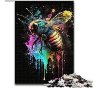 Puzzle 1000 pièces représentant Une Peinture d'abeille pour Adolescents et Adultes, Cadeau Amusant et Anti-Stress pour Les Vacances à la Maison (26x38cm)
