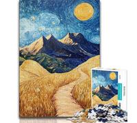 Puzzle 1000 pièces représentant Une Peinture de Montagne de Night Sky, idéal pour Adultes, idéal comme Cadeau d'anniversaire, décoration Murale, 50x75cm