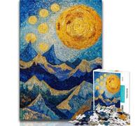 Puzzle 1000 pièces représentant Une Peinture de Montagne de Van Gogh,idéal pour Les Adolescents,idéal pour stimuler Le Cerveau,développer la Patience et la créativité,idéal pour Les Couples,38x26cm