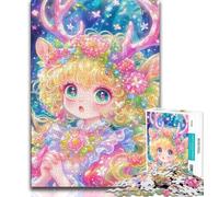 Puzzle 1000 pièces représentant Une Petite Fille cerf, idéal pour Les Adolescents, Jeux éducatifs et décoration d'intérieur, idéal comme Cadeau pour Toute la Famille (38x26cm)