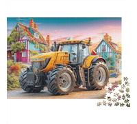 Puzzle 1000 pièces représentant Une scène Tracteur Vintage, Finition Mate Anti-poussière, champêtre Rustique, Adultes. Carton qualité supérieure, Anti-Stress, idéal Jours. 38 x 26 cm / 1000 pièces
