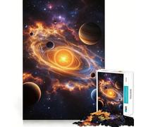 Puzzle 1000 pièces représentant Une tempête et Une nébuleuse du système Solaire stylisé Cadeau pour Adultes Exercice cérébral Atelier d'assemblage Relaxant Cadeau mémorable 38x52cm