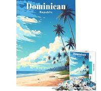 Puzzle 1000 pièces République Dominicaine Jeu éducatif de Voyage Jouet Stimulant Idée Cadeau et Jouet pour Passer Le Temps Pendant Les Vacances (Dimensions 50x75cm)