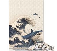 Puzzle 1000 pièces « Requin au Japon » Grande Vague Puzzles Adultes Difficulté Puzzles Éducation Jouets Jeux Famille Décoration 1000 pièces (75 x 50 cm)