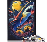 Puzzle 1000 Pièces Requin avec Pouvoirs Surnaturels pour Adultes Jeu Éducatif Jouet de Défi 1000 Pièces (75x50cm)