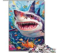 Puzzle 1000 pièces Requin Mignon, Jeu interactif Familial pour Adultes, Cadeau Stimulant (Taille 26x38cm)