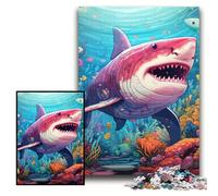 Puzzle 1000 pièces Requin Mignon Puzzles pour Adultes 1000 pour Adolescents Jeux éducatifs Cadeaux Taille 26x38cm