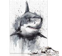 Puzzle 1000 pièces Requin Océan Majesté Adulte Puzzle Papier pour Adultes Jeu Éducatif Défi Jouet 1000pcs (38x26cm)