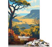 Puzzle 1000 pièces Réserve animalière de Madikwe, Afrique du Sud, Paysage, Puzzle carré créatif en Bois, Jeu Stimulant, 1000 pièces (75 x 50 cm)