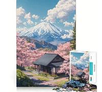 Puzzle 1000 pièces Retraite en Fleurs de Cerisier Jeu de réflexion Amusant et Fluide,idéal pour Un Moment de détente et de créativité,à décorer pour Noël (38x26cm)