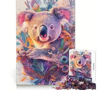 Puzzle 1000 pièces Rêve de Koala en Fleurs Un Jeu Amusant et Relaxant, découpé avec précision, idéal comme Cadeau de Noël (38x26cm)